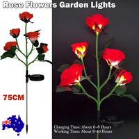 Red Bulk Solar Garden Lights 75cm Long Rose Flowers Yard Lamp Xmas Halloween Deco AU