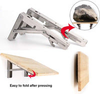 14"Stainless Steel Folding Table Bracket Shelf Bench 200kg Load Heavy Duty