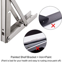 16"Stainless Steel Folding Table Bracket Shelf Bench 200kg Load Heavy Duty