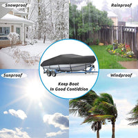 Heavy-Duty Marine Grade 17ft-19ft / 5.2m-5.8m Trailerable Jumbo Boat Cover 420D