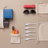 50Pcs 15X20cm Drawstring Storage Bags Calico Bags Linen Tote Gift Bag Bulk