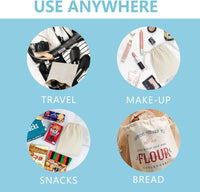 50Pcs 15X20cm Drawstring Storage Bags Calico Bags Linen Tote Gift Bag Bulk