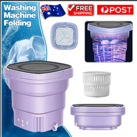 Mini Washing Machine Bucket Folding Portable Laundry Machine Clothes Washing purple