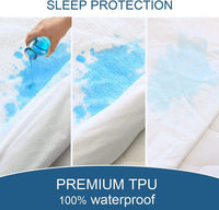 100% Terry Cotton Fitted Mattress Protector Waterproof Queen