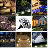 4pcs LED Solar Underground Light Waterproof Color Changing Garden Buried Lamp