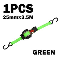Quick Release Automatic Heavy Duty Retractable Ratchet Tie Down Strap green 25mm*3m