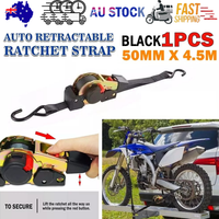 Quick Release Automatic Heavy Duty Retractable Ratchet Tie Down Strap black 50mm*4.5m