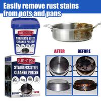 Jue-Fish Stainless Steel Cleaning Cream, Kitchen Decontaminant Pot Rust, Pot Bottom, Stove Top Black Scale Cleaning Cream