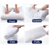 2xKing Quality Pillows Cotton Hotel Adjustable Home Pillows Down Alternative Pillows