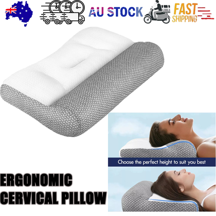 Ergonomic Cervical Pillow Contour Orthopedic Neck Pain Adjustable Bed Pillow