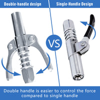 Grease Gun Coupler High Pressure Quick Release Lock Nozzles w/Hose For 1/8"NPT