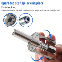 Grease Gun Coupler High Pressure Quick Release Lock Nozzles w/Hose For 1/8"NPT