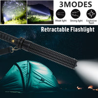 Baseball LED Flashlight Rechargeable Zoom Police Security Torch Baton Lamp Light