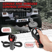 X-BULL 12V Electric Winch 20000LBS Synthetic Rope Truck Trailer Winch 4X4 4WD