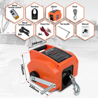 X-BULL 12V Electric Boat Winch 5000LBS Portable Wireless Remote Trailer Winch Steel Cable
