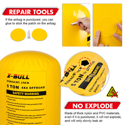 X-BULL Exhaust Jack Recovery Jack Air Bag Multi Layer Truck Rescue Kit 4x4 4WD 10 Units