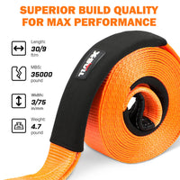 X-BULL 4WD Recovery Kit Snatch Strap Soft Shackles Folding Shovel Survival 4X4