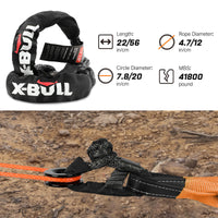 X-BULL 4WD Recovery Kit Off Road Snatch Strap Soft Shackles Snatch Block Pulley