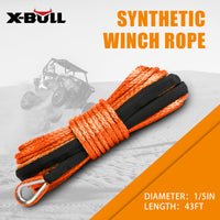 X-BULL Dyneema Synthetic Rope Winch Cable SK75 5.5MM x 13M Car Tow Recovery Strap