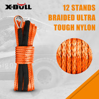 X-BULL Dyneema Synthetic Rope Winch Cable SK75 5.5MM x 13M Car Tow Recovery Strap