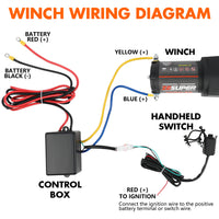 ZESUPER 12V Electric Winch 3000lbs Synthetic Rope Wireless Remote ATV UTV BOAT