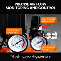 UNIMAC 24L 2.0HP Air Compressor, Direct Drive, 2 Couplers for Airtools Tyre Inflation, Portable, Electric