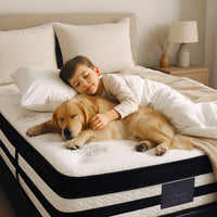 KINGSTON SLUMBER Luxury 34cm Single Mattress, Medium Firm, Euro Top, 5-Zone Pocket Spring Foam