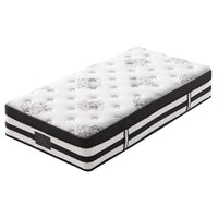 KINGSTON SLUMBER Luxury 34cm King Single Mattress, Medium Firm, Euro Top, 5-Zone Pocket Spring Foam