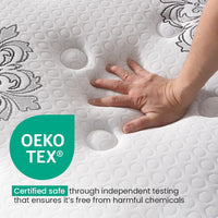 KINGSTON SLUMBER Luxury 34cm King Single Mattress, Medium Firm, Euro Top, 5-Zone Pocket Spring Foam