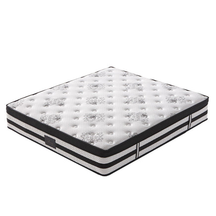 KINGSTON SLUMBER Luxury 34cm King Mattress, Medium Firm, Euro Top, 5-Zone Pocket Spring Foam