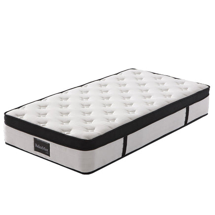KINGSTON SLUMBER RelaxMax 31cm Single Mattress, Medium, Euro Top, 5-Zone, Pocket Spring, Knitted Fabric