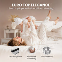 KINGSTON SLUMBER RelaxMax 31cm Single Mattress, Medium, Euro Top, 5-Zone, Pocket Spring, Knitted Fabric