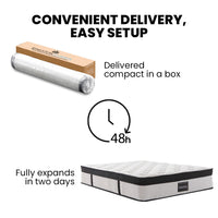 KINGSTON SLUMBER RelaxMax 31cm Single Mattress, Medium, Euro Top, 5-Zone, Pocket Spring, Knitted Fabric