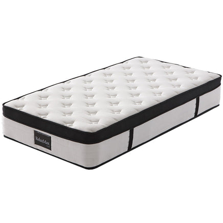 KINGSTON SLUMBER RelaxMax 31cm King Single Mattress, Medium, Euro Top, 5-Zone, Pocket Spring, Knitted Fabric