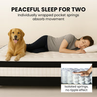 KINGSTON SLUMBER RelaxMax 31cm Double Mattress, Medium, Euro Top, 5-Zone, Pocket Spring, Knitted Fabric