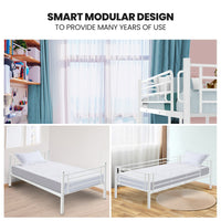 KINGSTON SLUMBER 2in1 Single Metal Bunk Bed Frame, with Modular Design, Matte White
