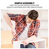 KINGSTON SLUMBER Wooden Kids Single Loft Bed Frame with Desk - White