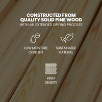 KINGSTON SLUMBER Wooden Kids Single Loft Bed Frame with Desk - White