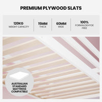 KINGSTON SLUMBER Wooden Kids Single Loft Bed Frame with Desk - White