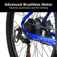 VALK Vortex 3 Electric Bike, Medium Frame Mountain ebike, Blue