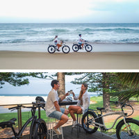 VALK Electric Fat Tyre Cruiser Bike, eBike with Throttle, Matte Black