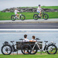 VALK Electric Fat Tyre Cruiser Bike, eBike with Throttle, Matte Black