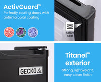 GECKO 70L Portable Bar Fridge and Freezer 12V/24V for Camping, Caravans, Black