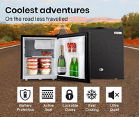 GECKO 57L Portable Camping Bar Fridge with Freezer 12V/24V, Black