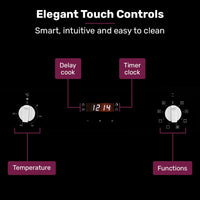 EuroChef 60cm Stainless Built-in 70L Grill 8 Function Fan Forced Electric Wall Oven