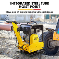 BAUMR-AG 185kg Reversible Vibratory Plate Compactor, Commercial 9HP 270cc, 500x700mm, Wheel Kit, for Sand Soil Gravel Asphalt (BCX-950)