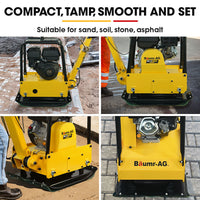 BAUMR-AG 185kg Reversible Vibratory Plate Compactor, Commercial 9HP 270cc, 500x700mm, Wheel Kit, for Sand Soil Gravel Asphalt (BCX-950)