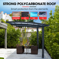 SHADE SHIELD Single Cantilever Carport 3.0m x 5.5m x 3.5m, Aluminium Alloy Frame, Polycarbonate Roof, Shelter for Car or Outdoor Living