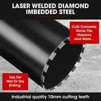 Baumr-AG 220 x 400mm Diamond Core Drill Bit DBX Series, Industrial 1.1/4-UNC