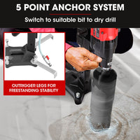 BAUMR-AG 3200W 280mm Wet/Dry Core Drill w/ Wheeled Stand & 102mm Bit Combo, for Concrete Coring Hole Drilling